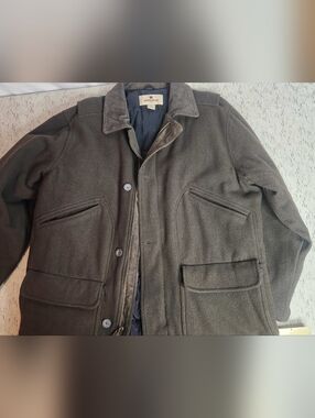 Woolrich Wool Field Coat Mens Large NWT Corduroy Collar Jacket